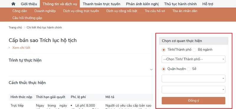 Cách xin bản sao giấy khai sinh online